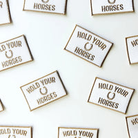 Hold Your Horses Patch Brown & White