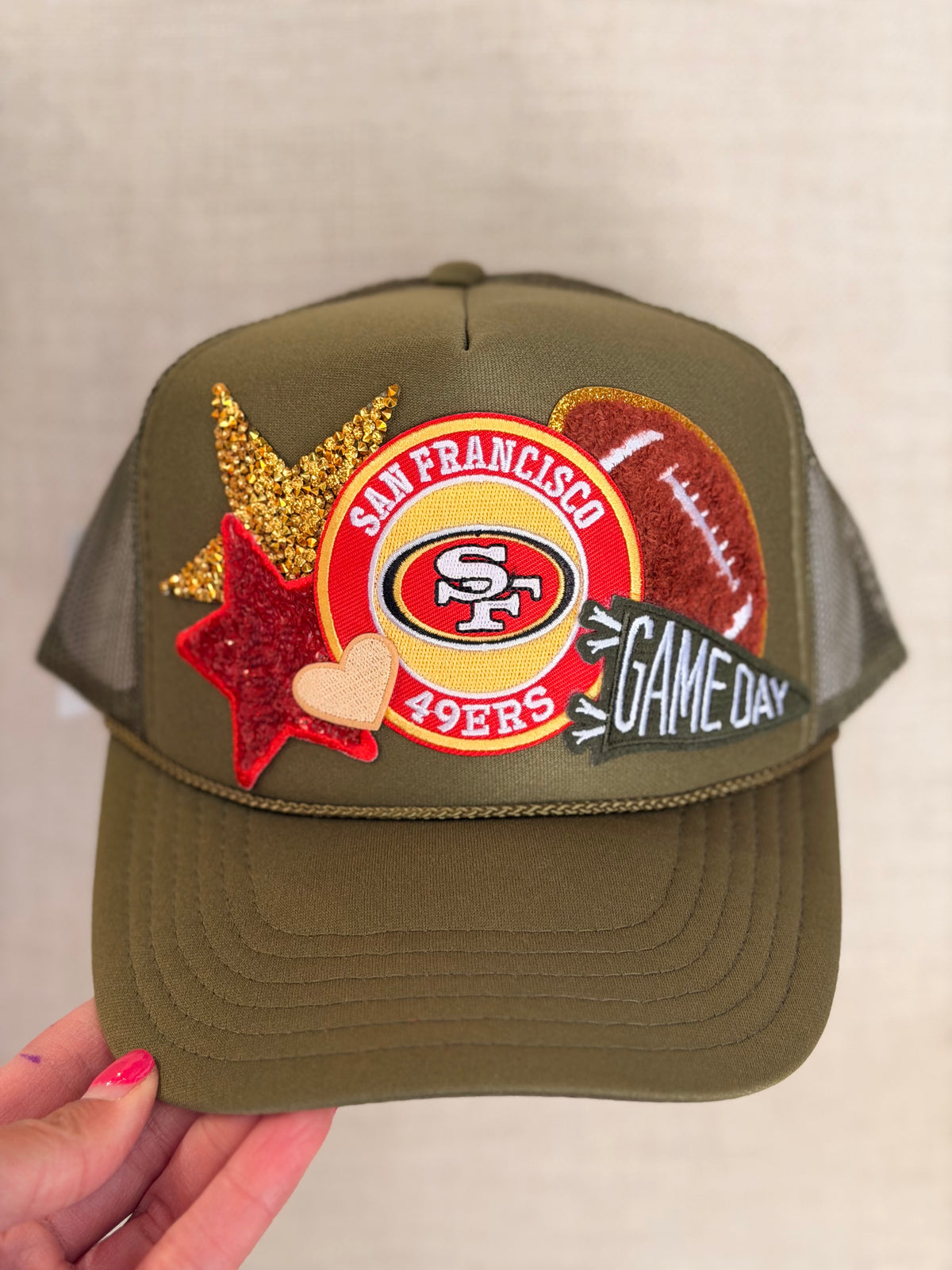 49er Army Green Patch Trucker