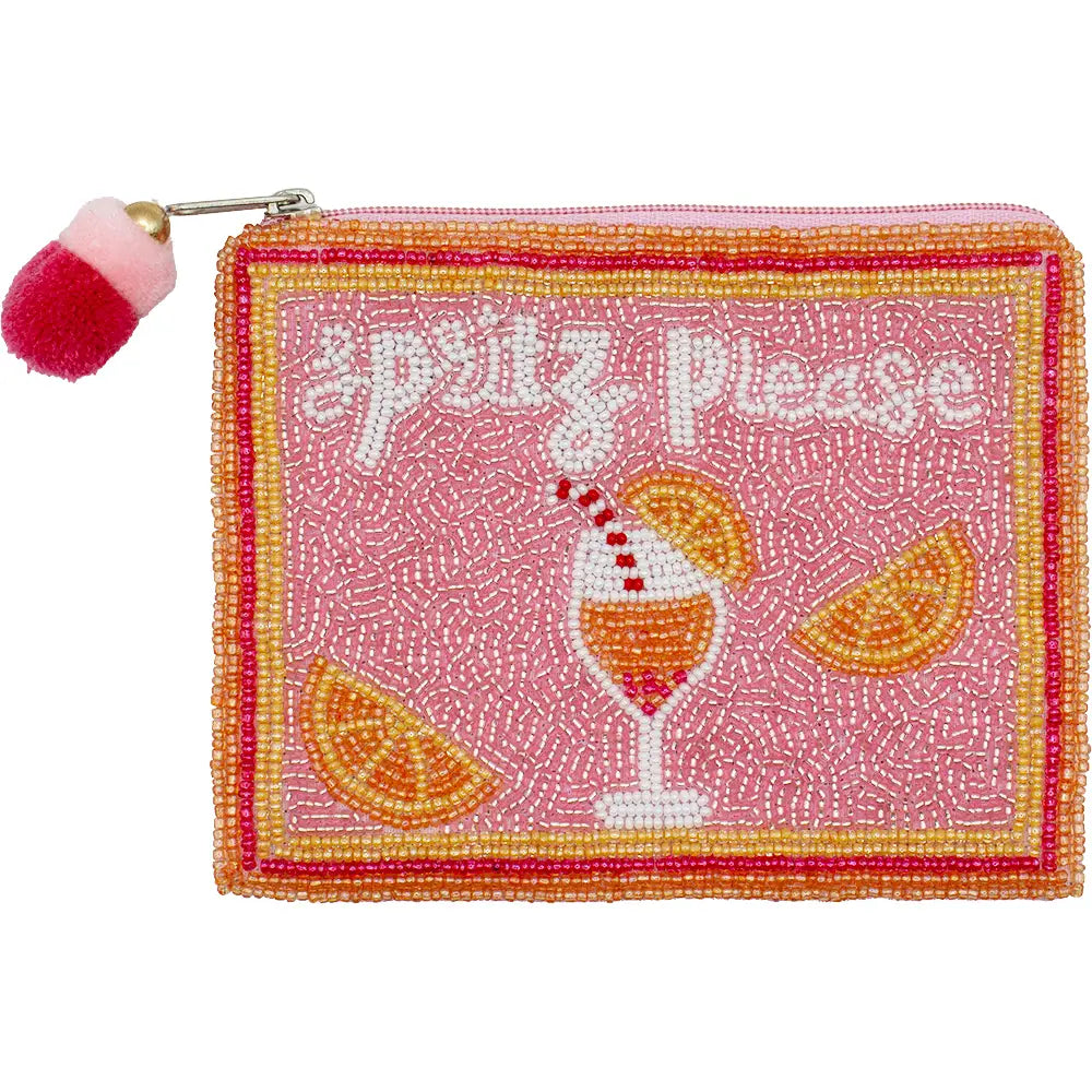 Spritz Please Beaded Coin Pouch - JoeyRae