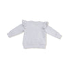 Varsity Light Grey Love Patch Ruffle Sweatshirt