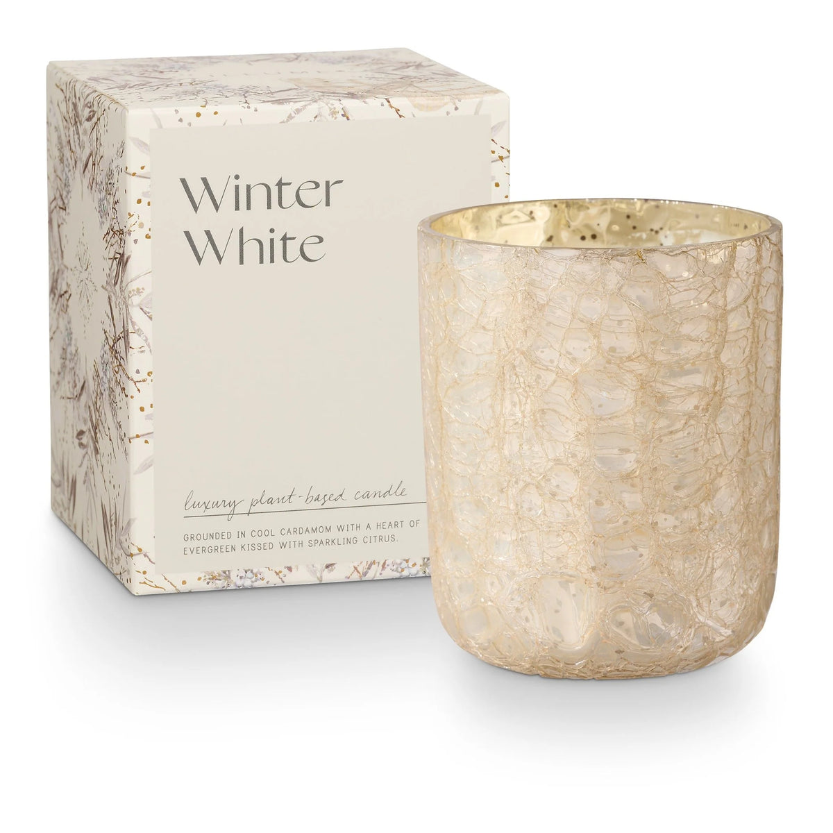 Winter White Small Sanded Mercury Luxe Glass Candle - JoeyRae