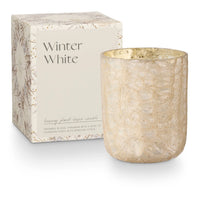 Winter White Small Sanded Mercury Luxe Glass Candle - JoeyRae
