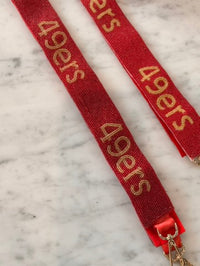 Red 49ers Beaded Bag Strap - JoeyRae
