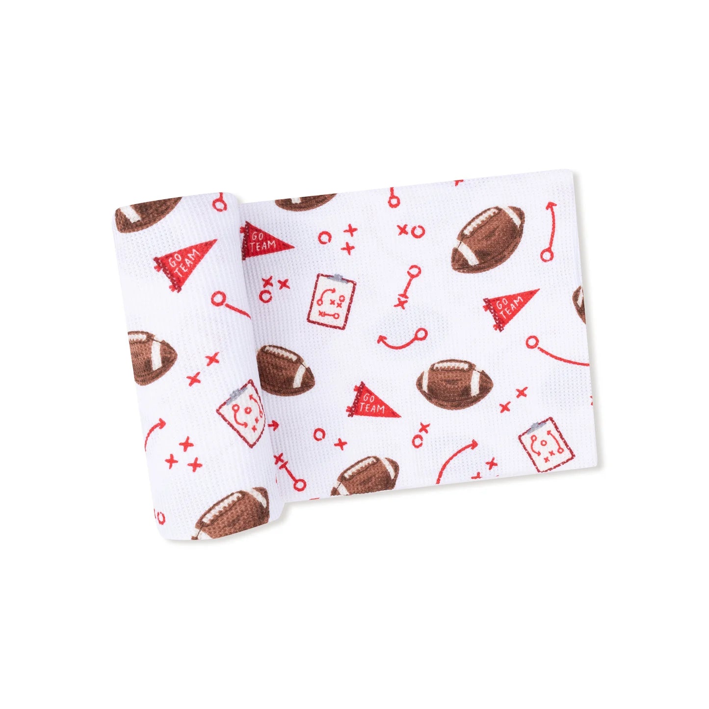 Red Touchdown Time Swaddle Blanket
