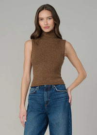 The Stevie Sleeveless Roll Neck Sweater Cinnamon