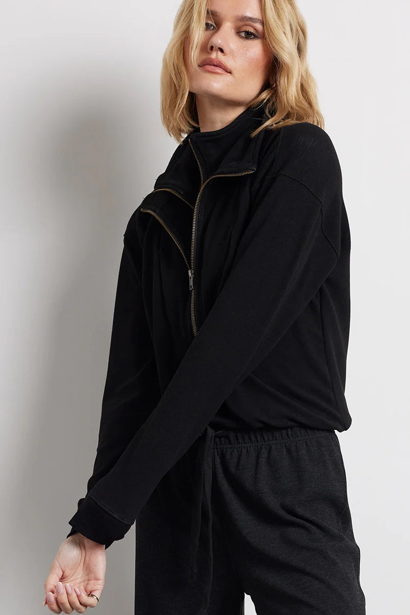 Double Zip Funnel Neck Pullover - JoeyRae