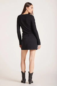 Knot Twist Long Sleeve Tee Black