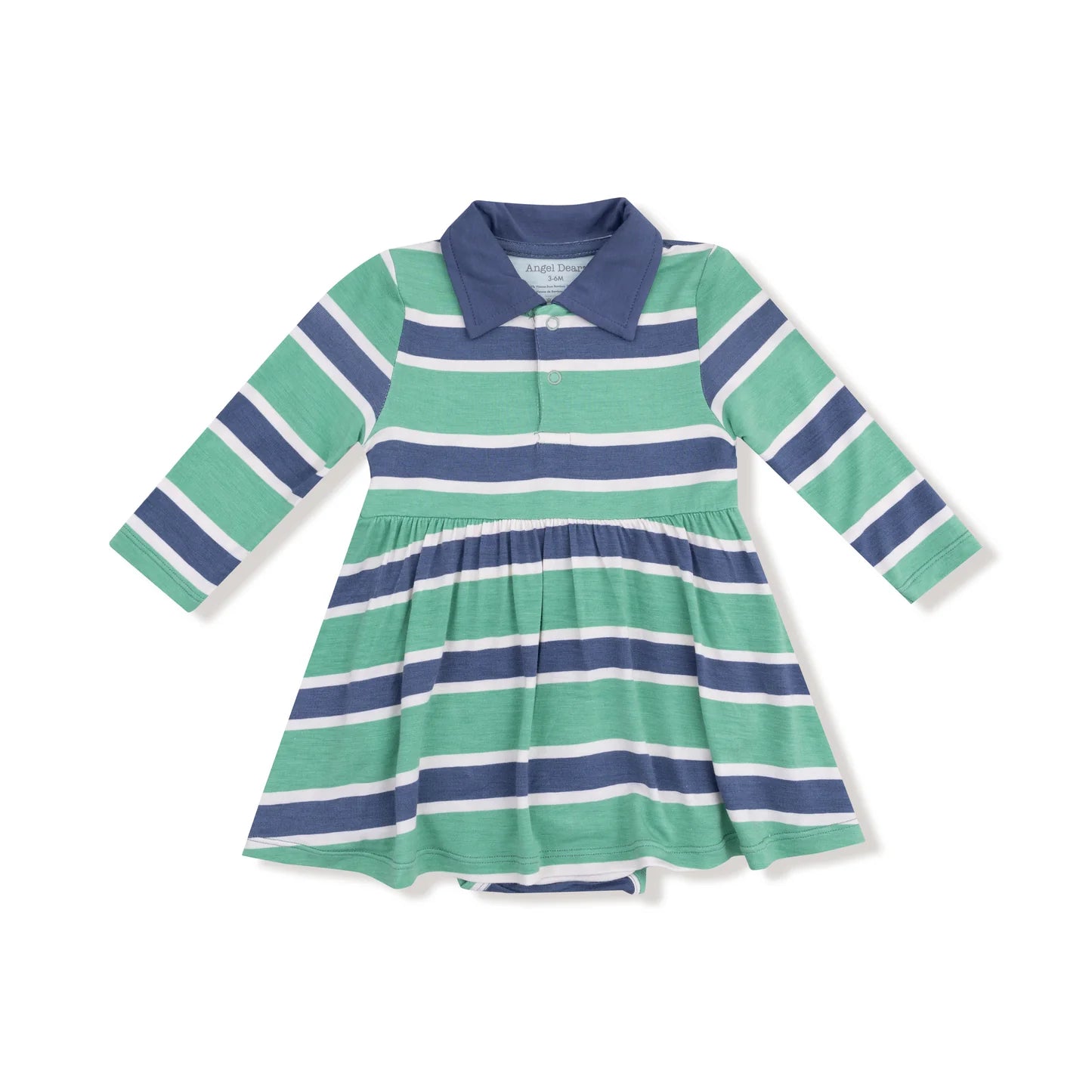 Rugby Stripe Long Sleeve Polo Bodysuit Dress