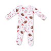 Red Touchdown Time 2 Way Zipper Footie