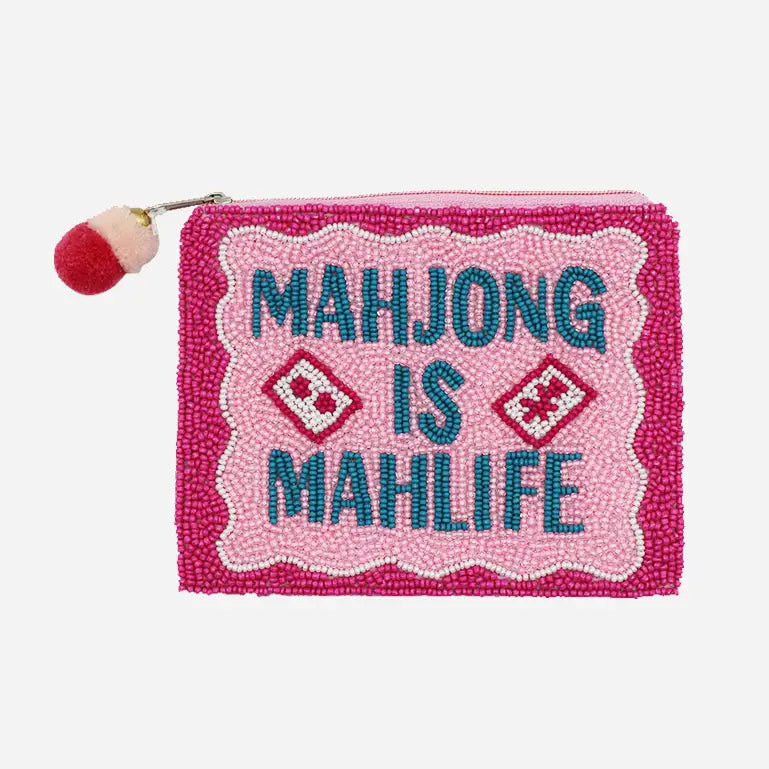 Mahjong Is Mahlife Beaded Coin Pouch - JoeyRae