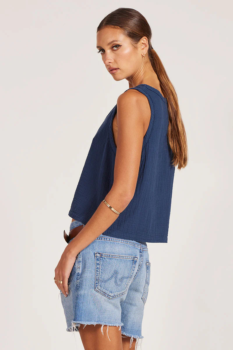 V-Neck Raw Edge Tank - JoeyRae