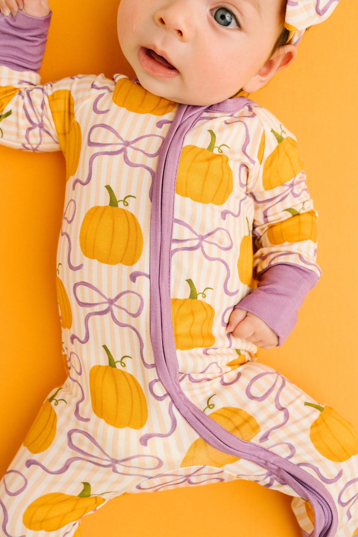 Pumpkin & Bows Bamboo Sleeper - JoeyRae