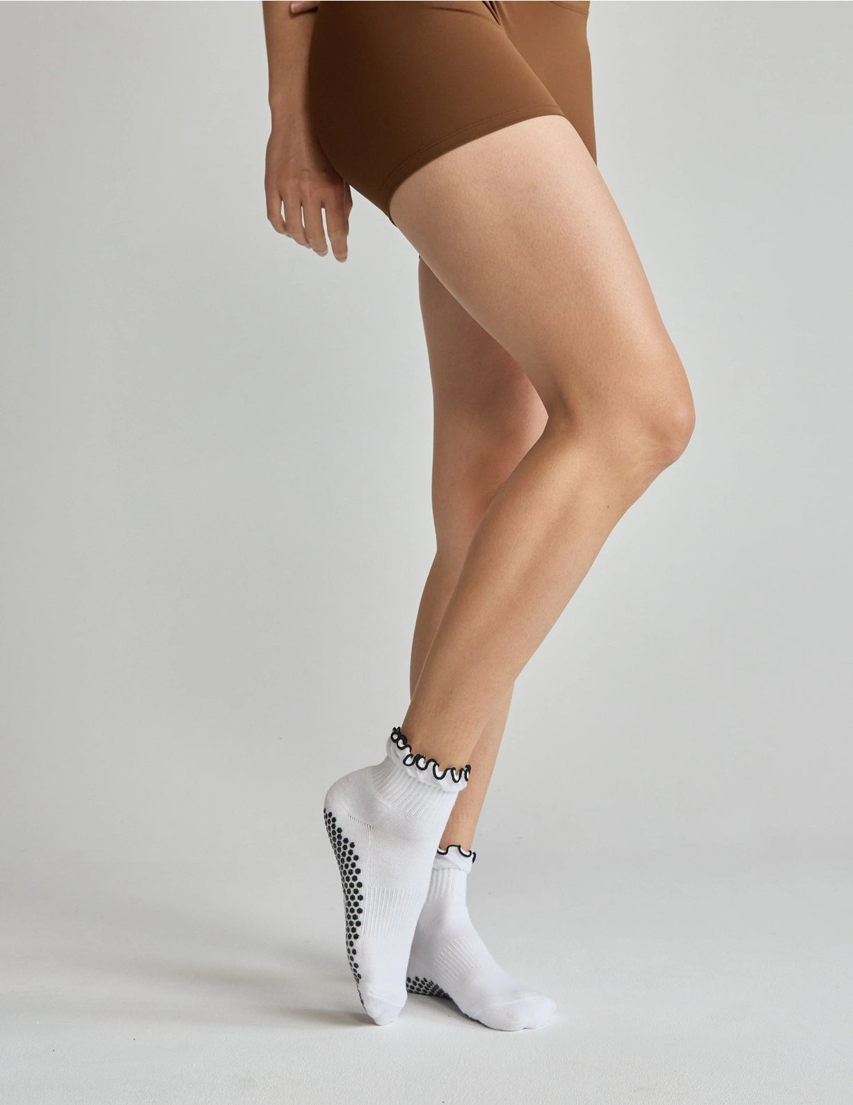 The Ruffle Grip Sock White