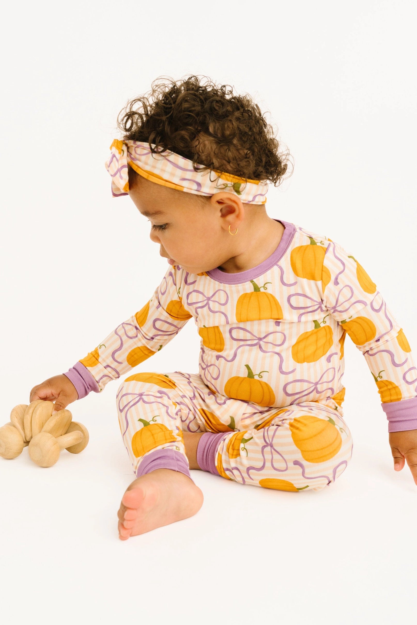 Pumpkin & Bows Bamboo Set