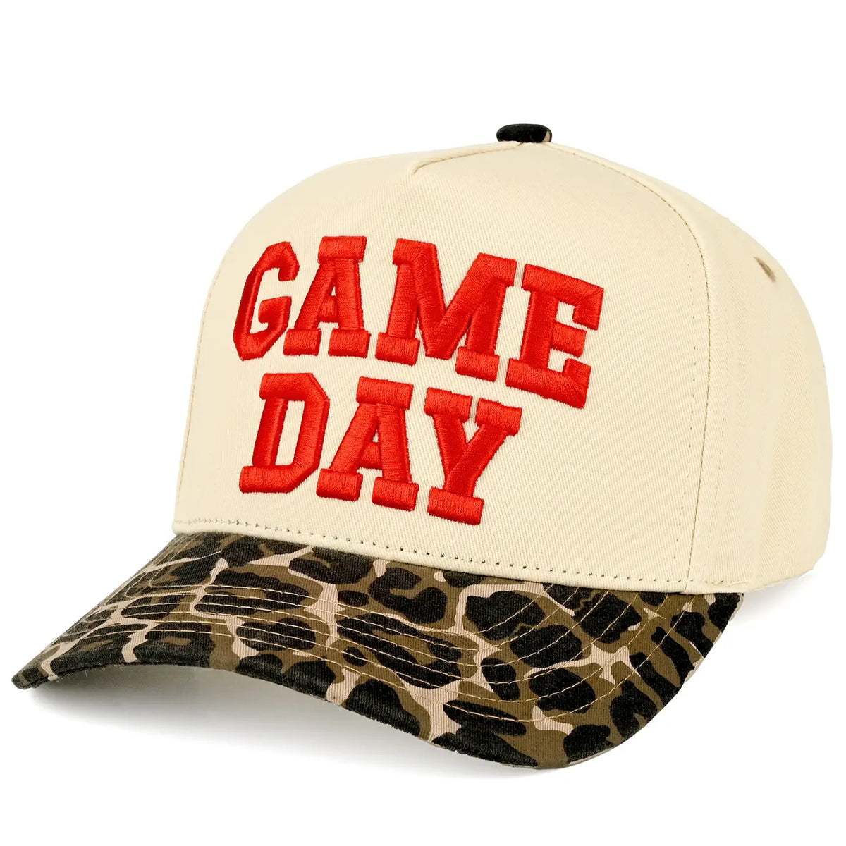 Game Day Embroidered Leopard Cotton Trucker