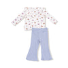 Footballs and Bows Waffle Top and Flare Set