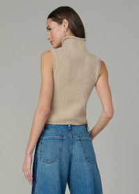 The Stevie Sleeveless Roll Neck Sweater Camel - JoeyRae