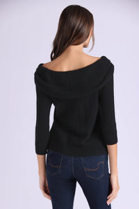 Cashmere Pointelle Off the Shoulder Top - JoeyRae