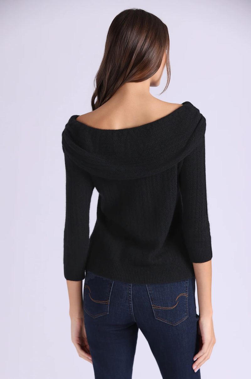 Cashmere Pointelle Off the Shoulder Top - JoeyRae