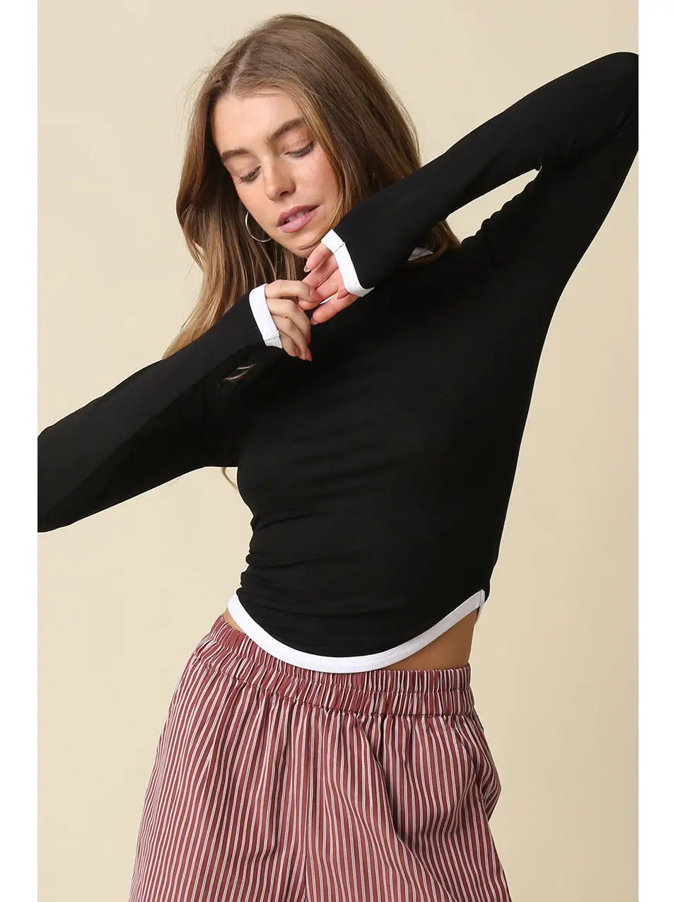 Kendall Contrast Trim Top - JoeyRae