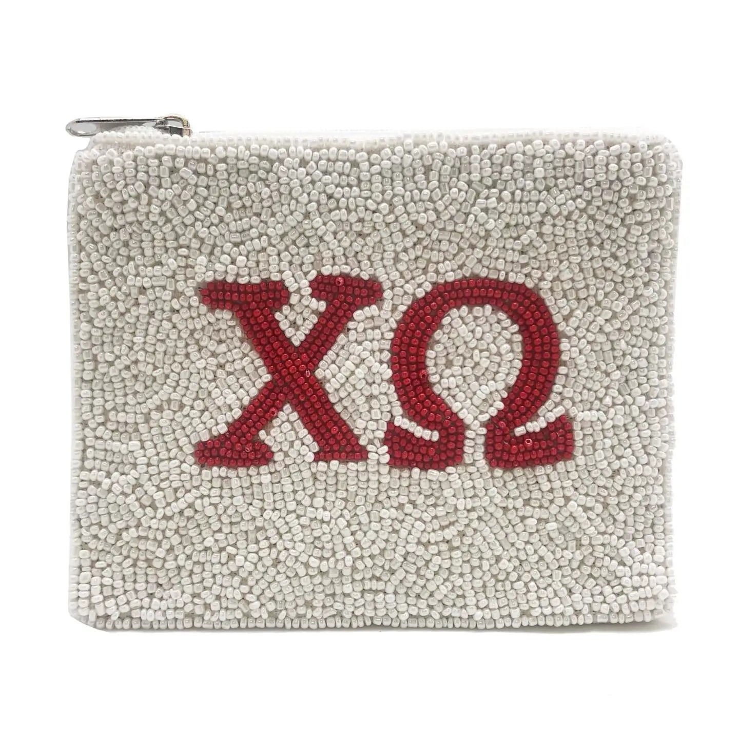 Chi Omega Beaded Coin Pouch