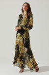 Kamila Long Sleeve Floral Wrap Dress - JoeyRae