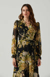 Kamila Long Sleeve Floral Wrap Dress - JoeyRae