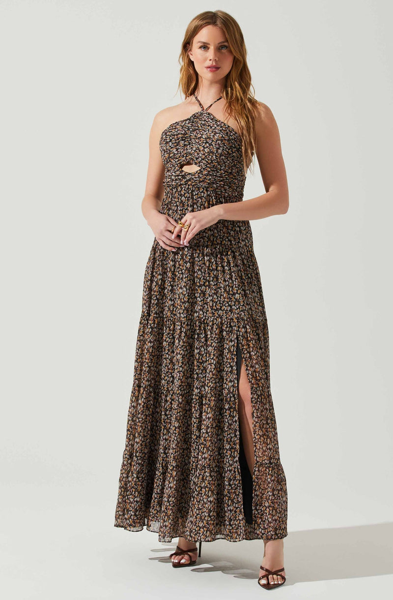 Madeline Center Cutout Floral Maxi Dress - JoeyRae