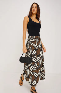Alessa Skirt Cocoa Floral - JoeyRae