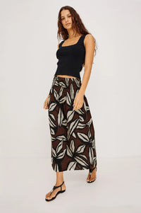Alessa Skirt Cocoa Floral - JoeyRae
