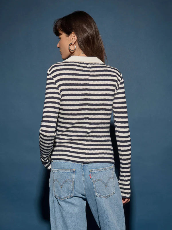 Ami Henley Pointelle Stripe - JoeyRae