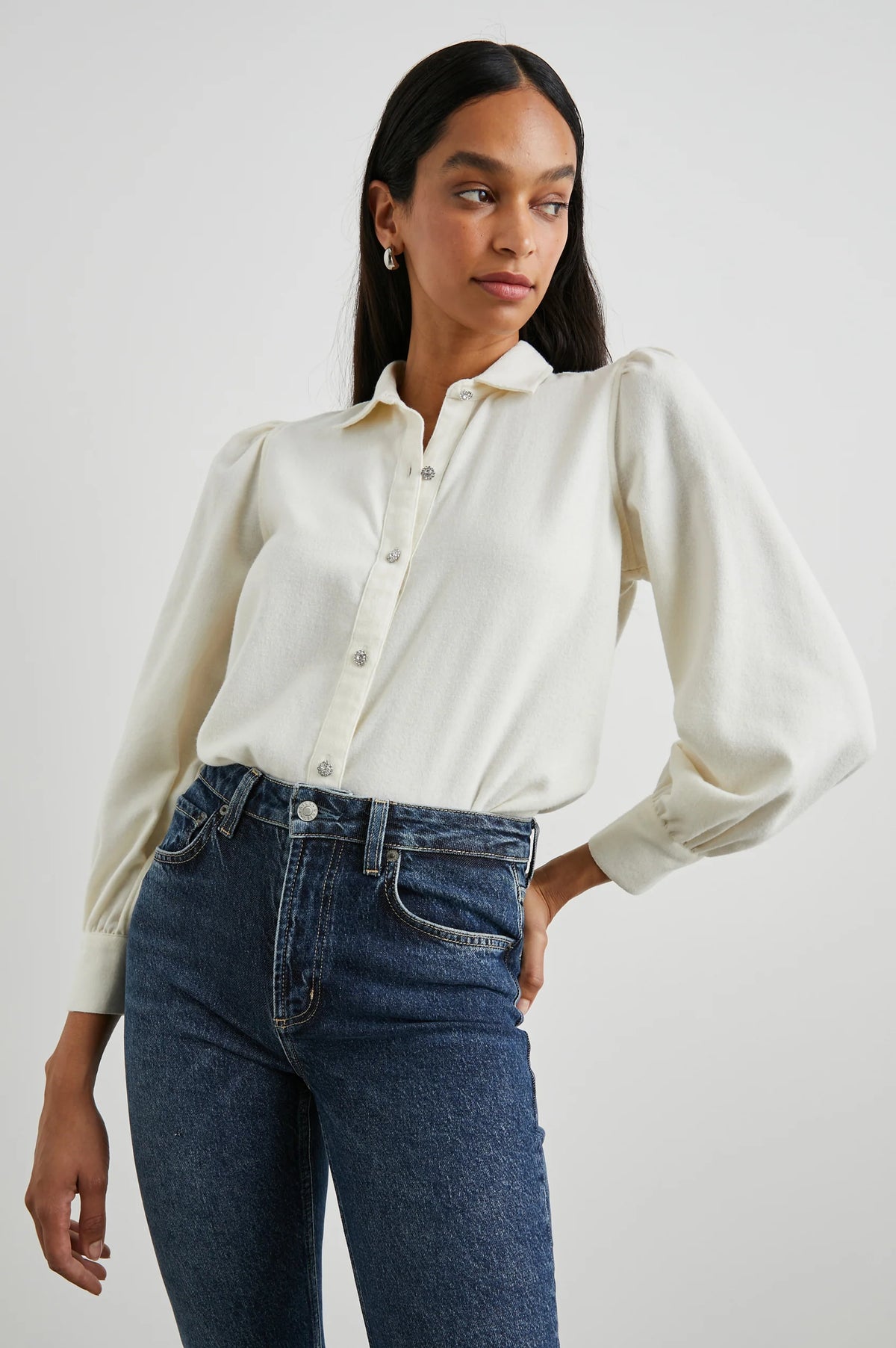 Angelica Shirt Winter White - JoeyRae