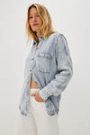 Atticus Shirt Bleached Indigo - JoeyRae