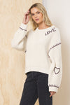 Whipstitch Detail Sweater Ivory Love