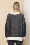 Honeycomb Knit V Neck Sweater