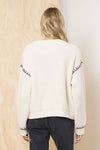 Whipstitch Detail Sweater Ivory Love