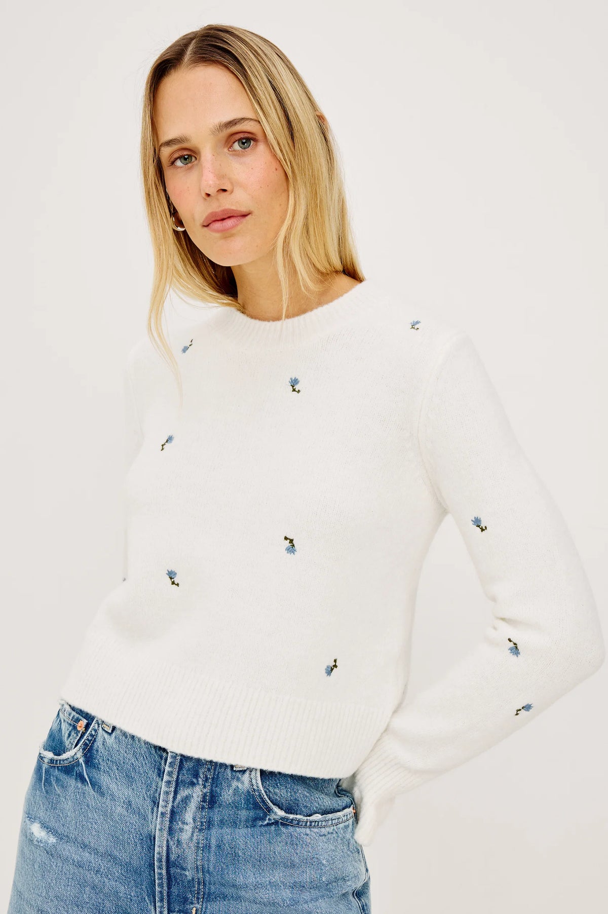 Bettie Sweater Blue Buds - JoeyRae