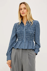 Bradshaw Shirt Washed Indigo Stripe