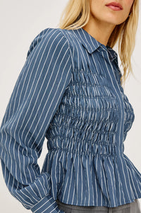 Bradshaw Shirt Washed Indigo Stripe