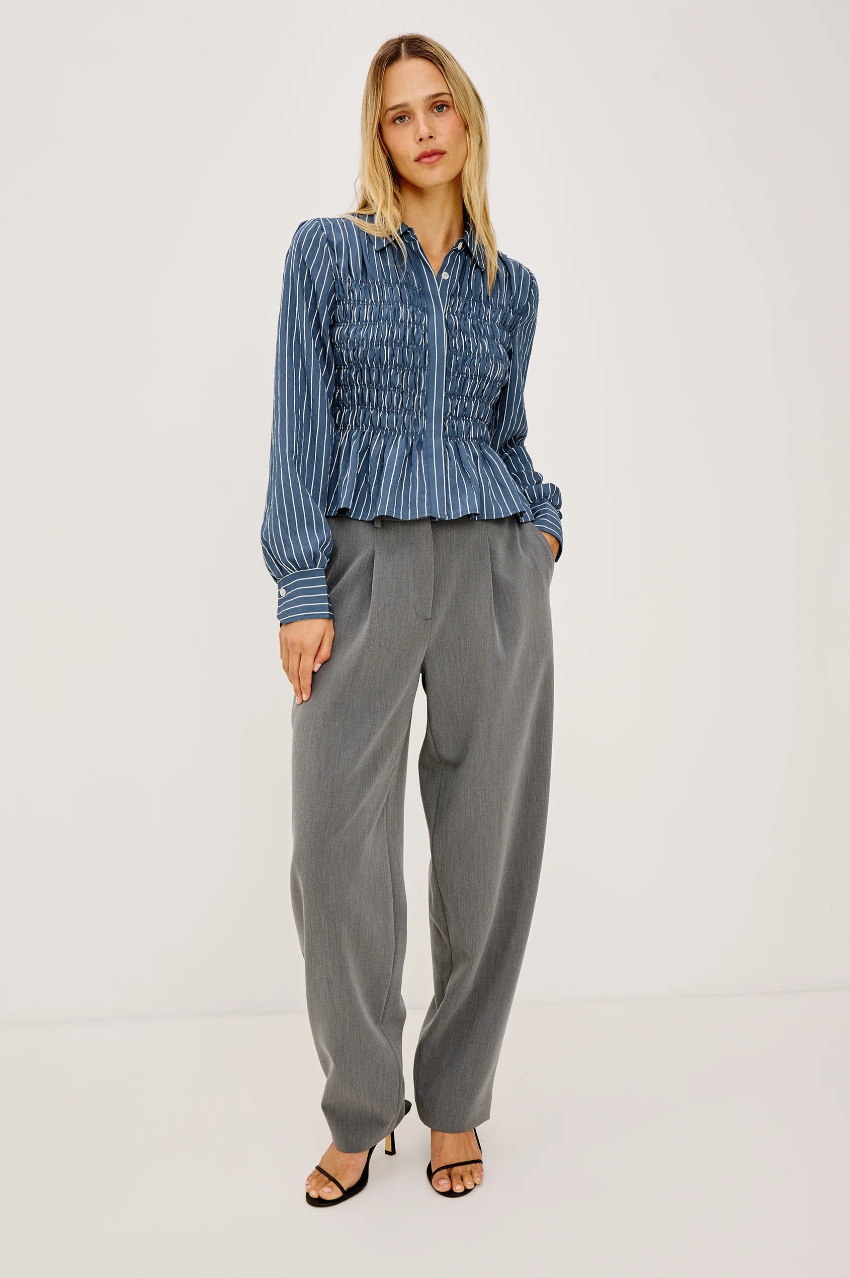 Bradshaw Shirt Washed Indigo Stripe