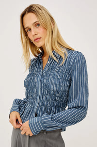 Bradshaw Shirt Washed Indigo Stripe