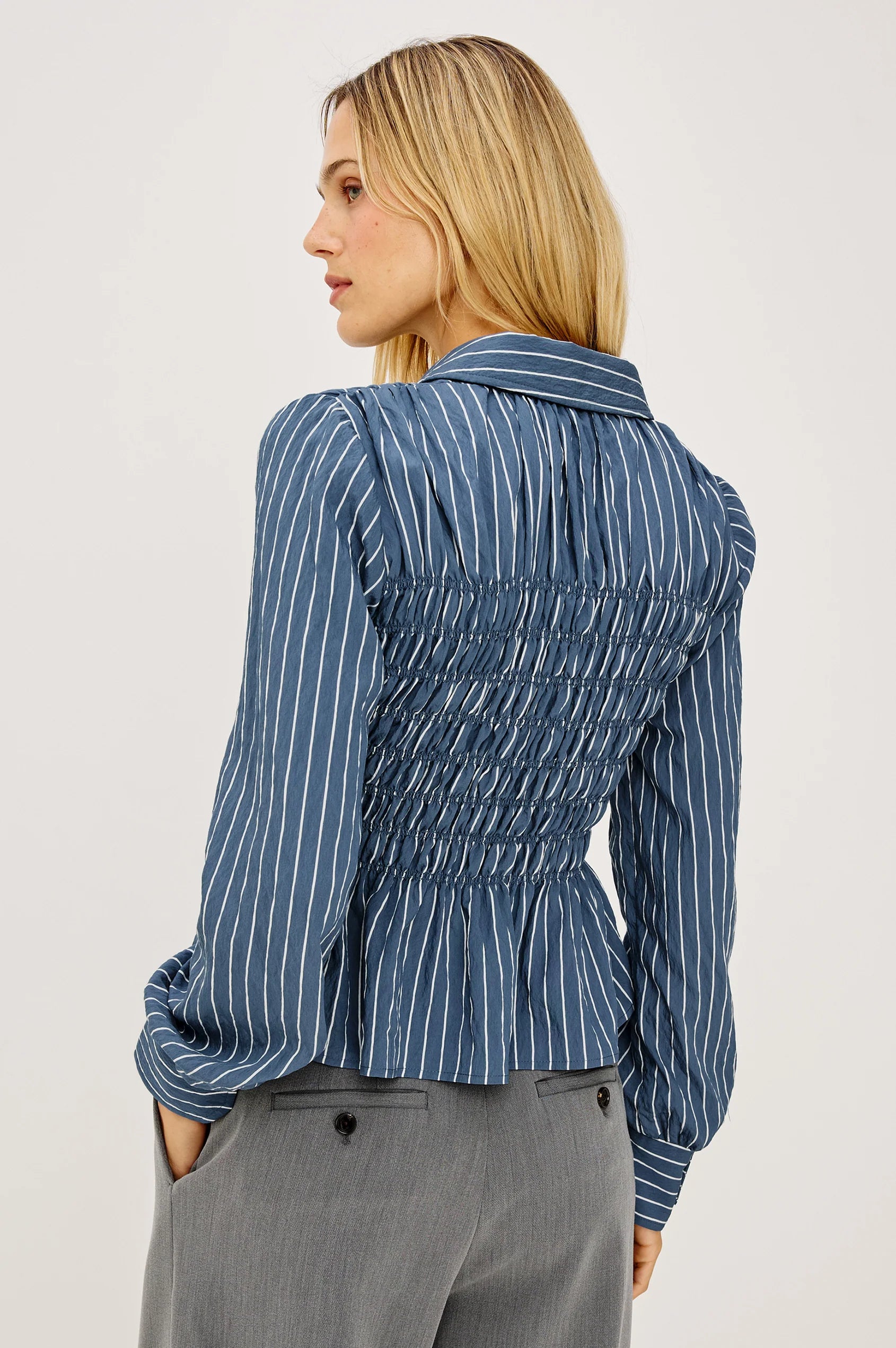 Bradshaw Shirt Washed Indigo Stripe
