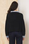Black & Denim Cropped Sweater