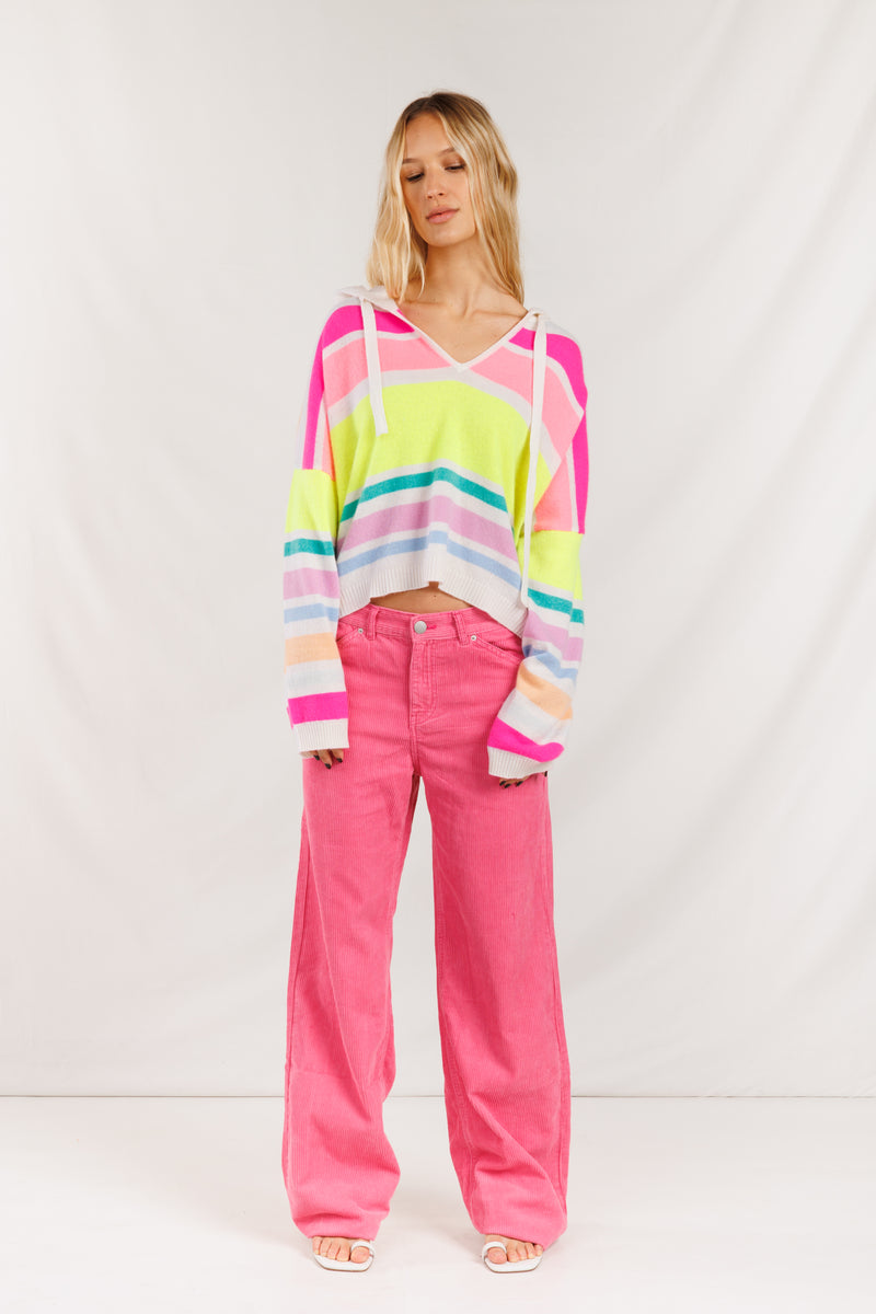 Gaston Stripe V Hoodie - JoeyRae