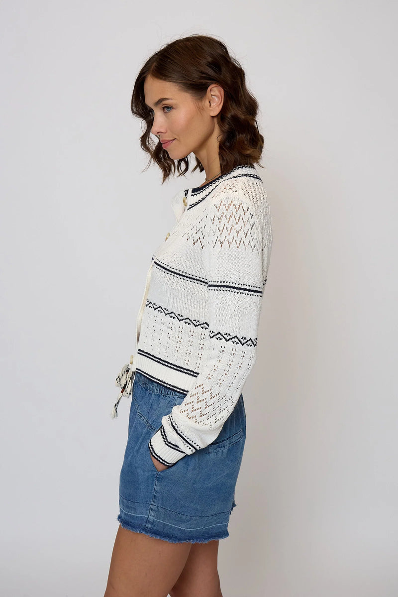 Emanuel Nautical Stripe Cardigan