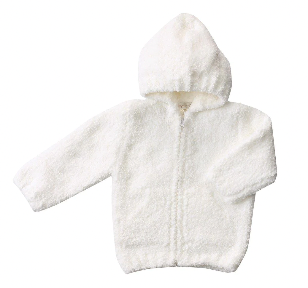 Chenille Hoodie White - JoeyRae