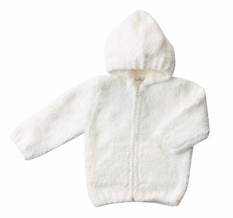 Chenille Hoodie White - JoeyRae