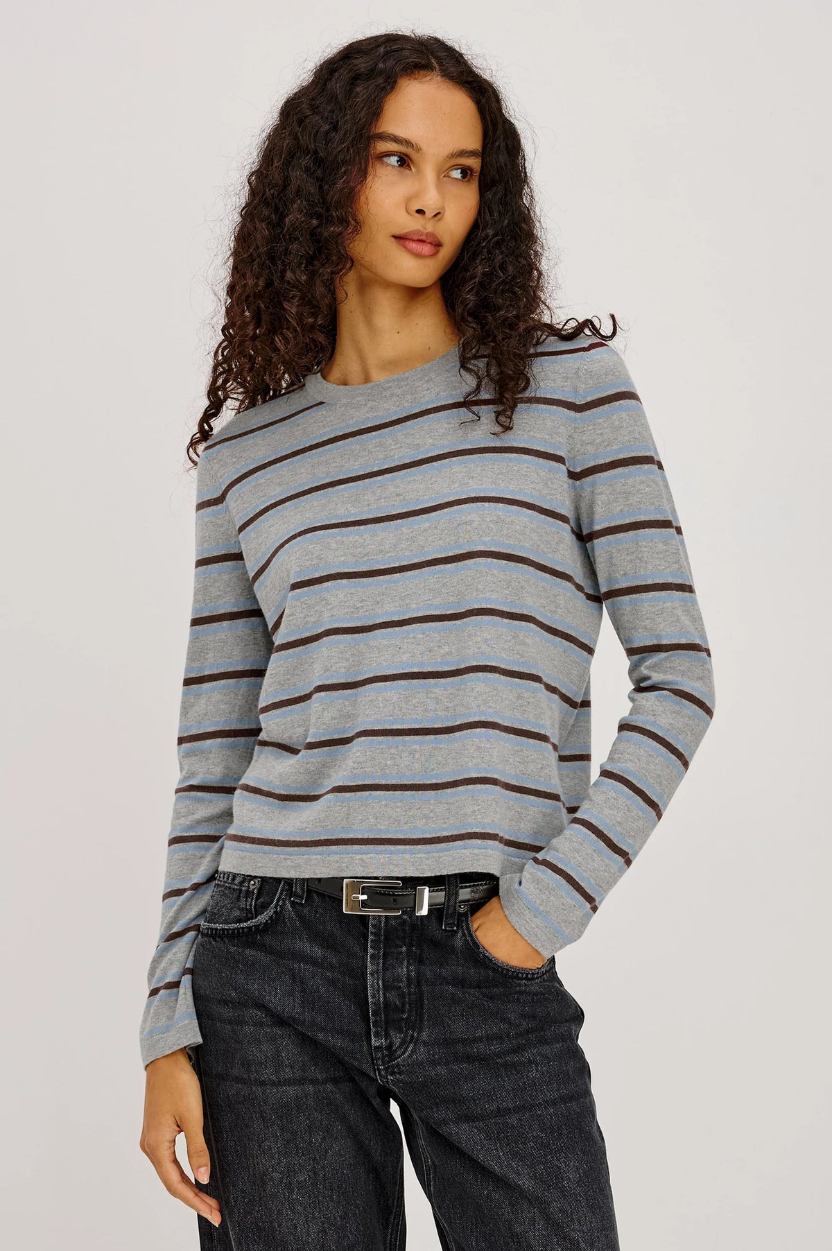 Davie Cotton Cashmere Long Sleeve Tee