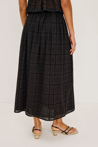 Dax Skirt Black Grid Embroidery - JoeyRae