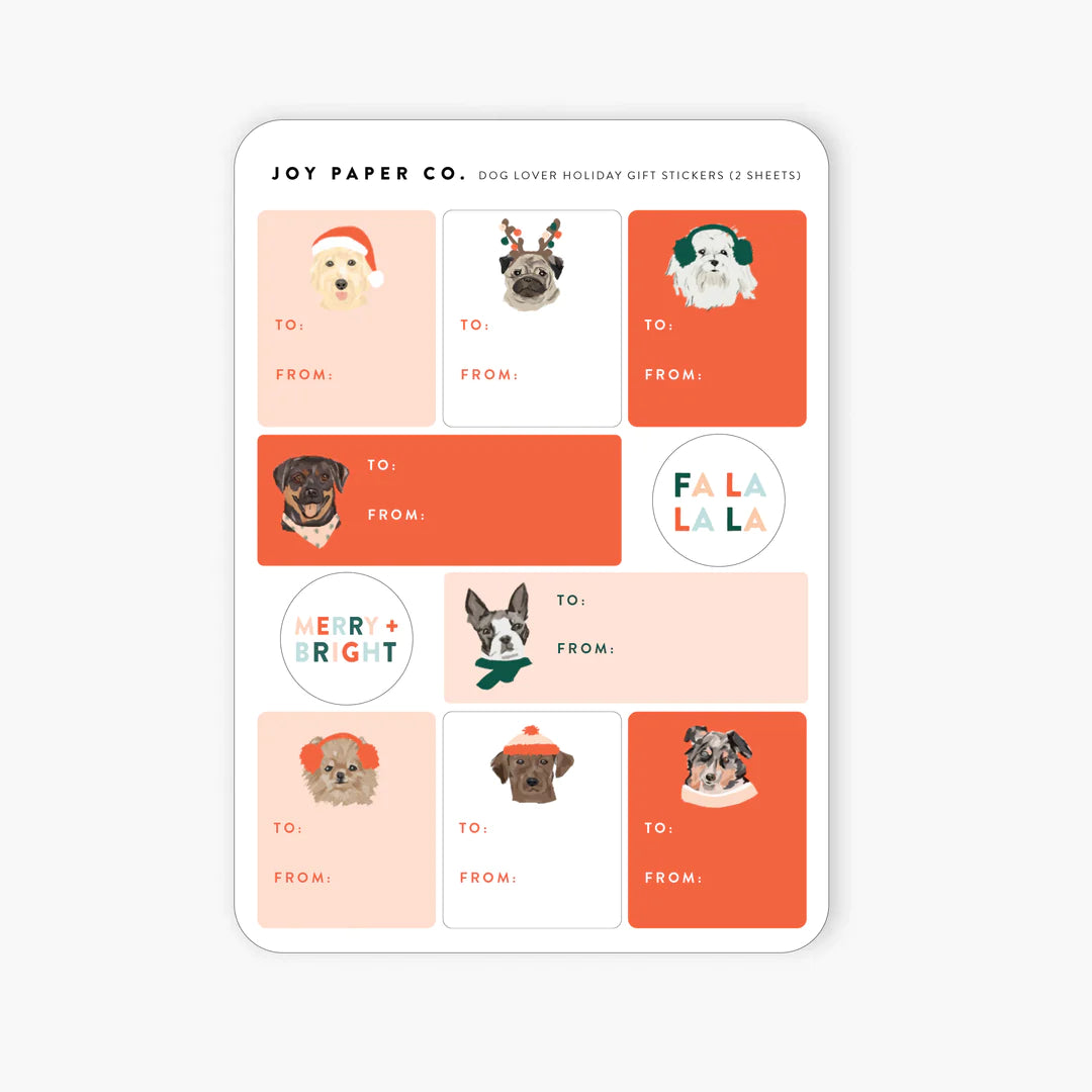 Holiday Dogs Gift Sticker Sheet - JoeyRae